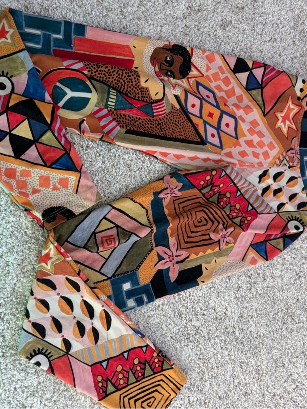 Free People Multicolor Geometric & Figurative Print Leggings